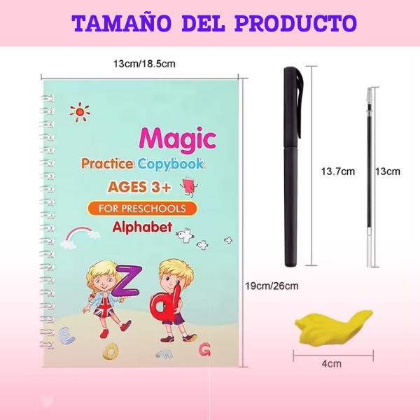 SET CUADERNO MAGICO ( 4 CUADERNOS + 1 LAPICERO MAGICO)