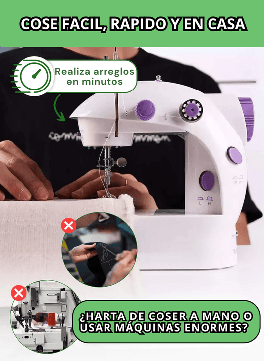 Máquina de Coser Portátil Multifuncional con Pedal de Pie y Luz LED