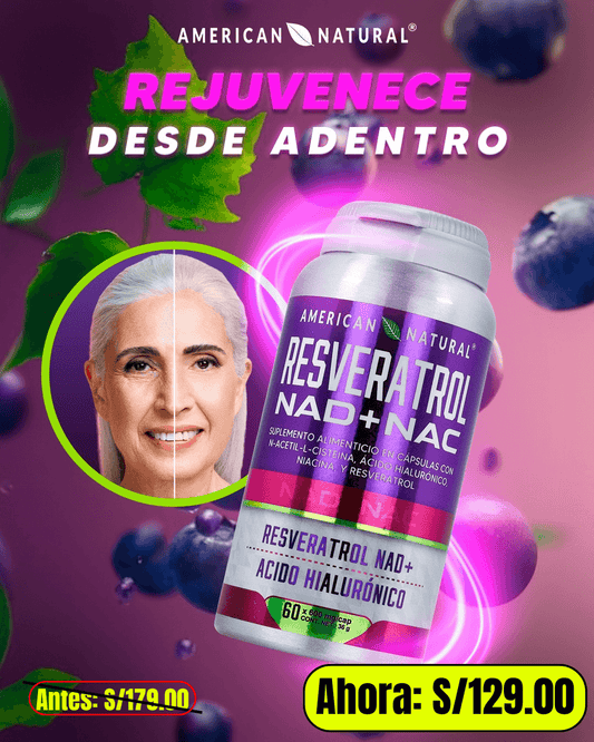 NAD + Resveratrol Reforzado con Acido Hialuronico | PREMIUM